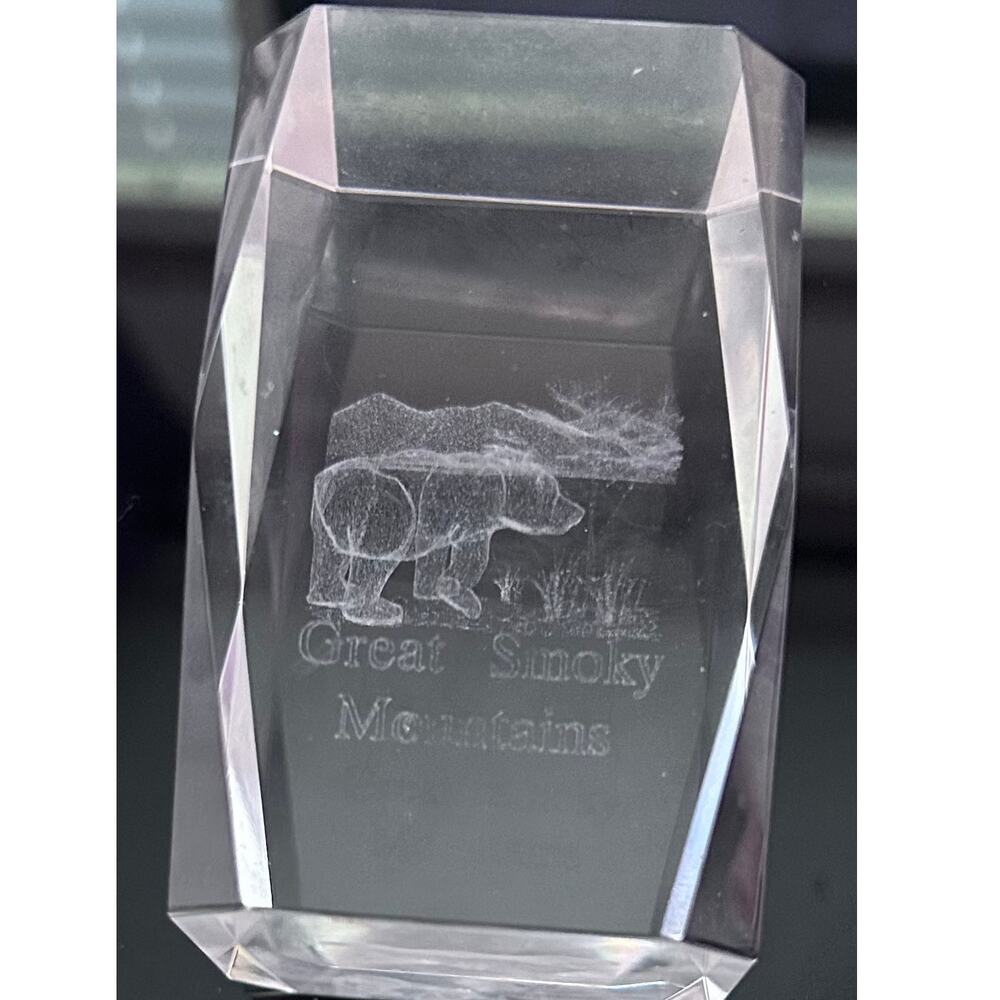 Great Smokey Mountain Clear Etched‎ Glass 3" Tall x 2" Wide